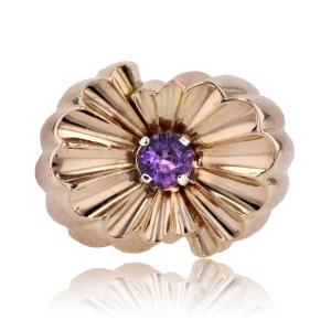 Purple Sapphire Godronnée Tank Ring