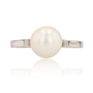 White Gold Solitaire Cultured Pearl