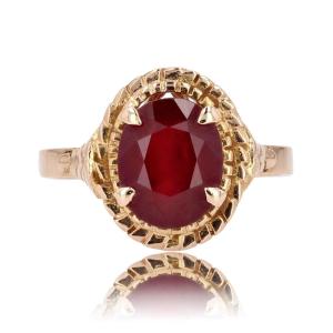 Vintage Ruby Ring Rose Gold