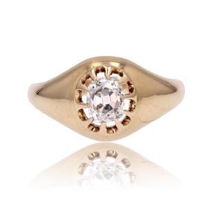 Antique Cushion Cut Diamond Bangle Ring