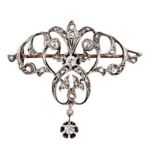 Antique Diamond Pendant Brooch