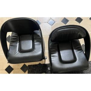Joe Colombo Black Armchairs
