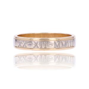 2 Gold Engraved Men's Duo Wedding Band