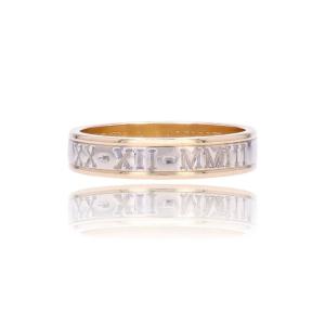 2 Gold Engraved Women's Duo Wedding Band