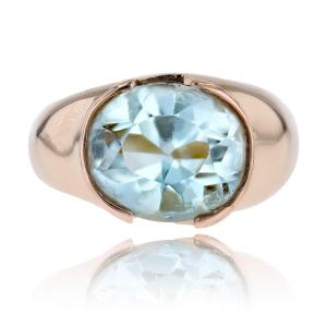 Topaz And Yellow Gold Bangle Ring