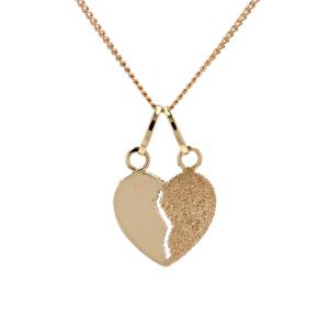 Gold Breakable Heart Pendant And Chain