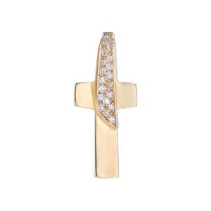 Pre-owned Yellow Gold Diamond Cross