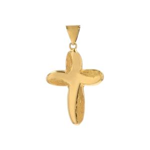 Smooth And Matte Yellow Gold Cross