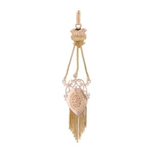 Antique Rose And Yellow Gold Crest Pendant