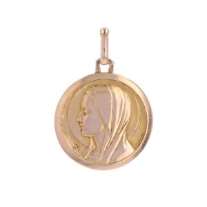 Rose Gold Virgin Medal Signed Grün