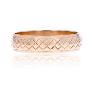 Chiseled Rose Gold Wedding Band