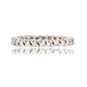 Fine Full-circle Diamond Wedding Ring In White Gold
