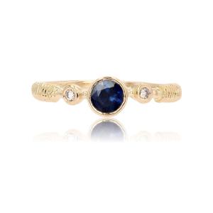 Yellow Gold Sapphire And Diamond Ring