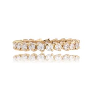 Full-circle Diamond Wedding Band In Yellow Gold