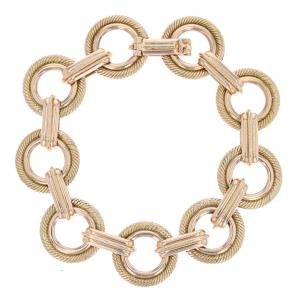 Vintage Rose Gold Bracelet With Round Links