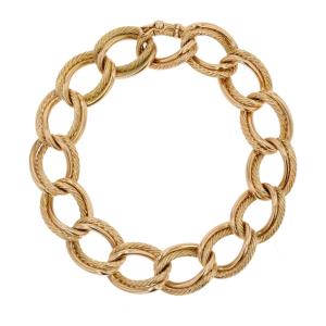 Double Curb Chain Bracelet In Yellow Gold