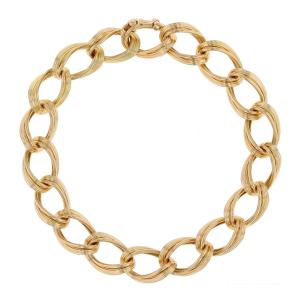 Vintage Yellow Gold Curb Chain Bracelet