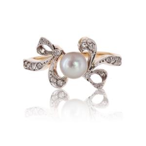 Belle Epoque Fine Pearl And Diamond Ring
