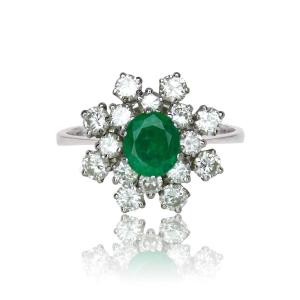 Vintage Emerald And Diamond Ring