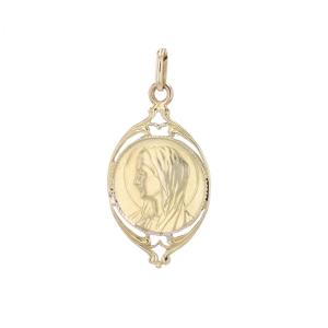 Openwork Yellow Gold Medal Of The Virgin