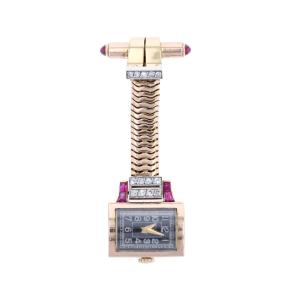 Tank Watch With Calibrated Ruby Diamonds