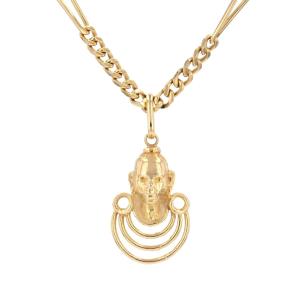 Yellow Gold Chain And Its Masai Pendant