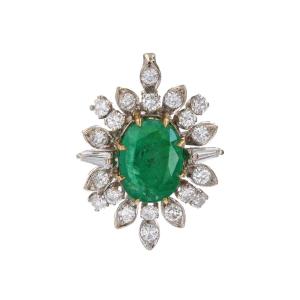 Vintage Emerald And Diamond Pendant