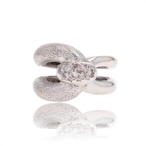 White Gold Diamond Clip Ring