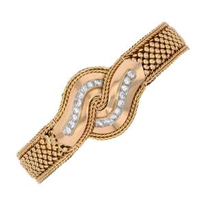 Vintage Uti Gold And Diamond Wristwatch