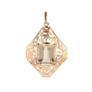 Antique Citrine Pendant With Floral Decoration