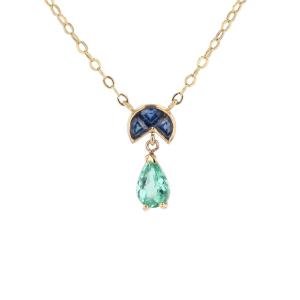 Paraiba Tourmaline, Sapphire And Yellow Gold Necklace
