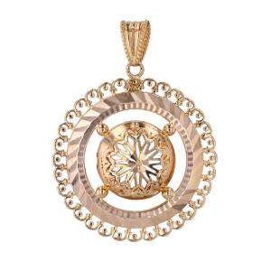 Vintage Rose Gold Rosette Pendant
