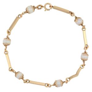 Cultured Pearl Bracelet And Gold Bars