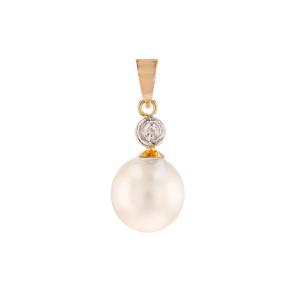 Cultured Pearl And Diamond Pendant