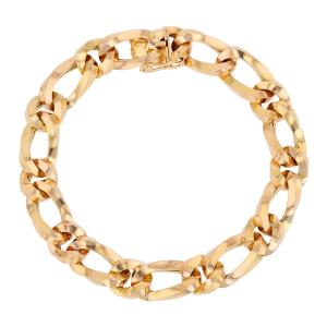 Rose Gold Alternating Curb Chain Bracelet