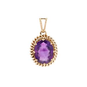 Gold Spiral Amethyst Pendant