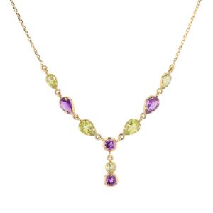 Yellow Gold Necklace With Gemstones