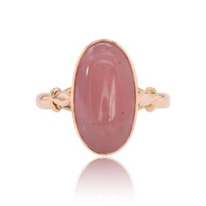 Antique Rose Quartz And Rose Gold Ring