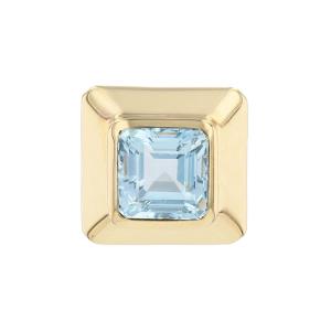 Square Aquamarine And Yellow Gold Pendant