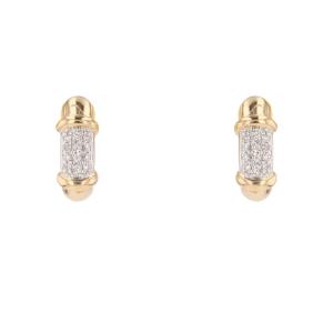 Two-tone Gold And Diamond Half-hoop Earrings