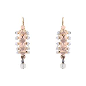 Fishmonger's Earrings In Rose Gold With Delicate Pearls