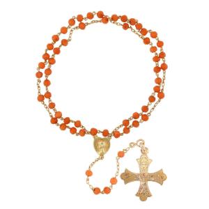 Rose Gold And Coral Rosary