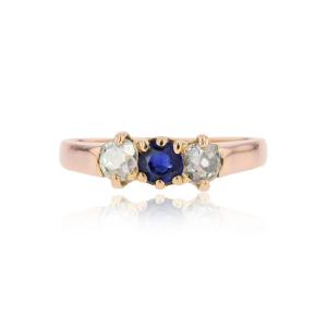 Antique Sapphire And Diamond Garter Ring