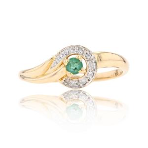 Emerald Ring, Pre-owned, Yellow Gold