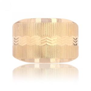 Wide Rose Gold Engraved Ring