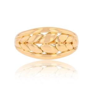 Yellow Gold Ring, Leaf Design