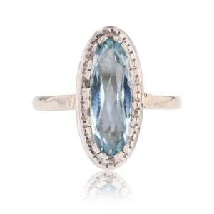 Antique Oval Aquamarine Ring