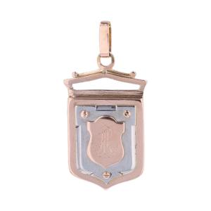 Antique Medallion Pendant With Rose Gold Or White Gold Escutcheon