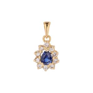 Sapphire Diamond Pendant Yellow Gold Occasion