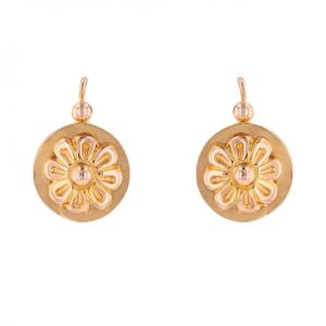 Antique Rose Gold Flower Sleepers